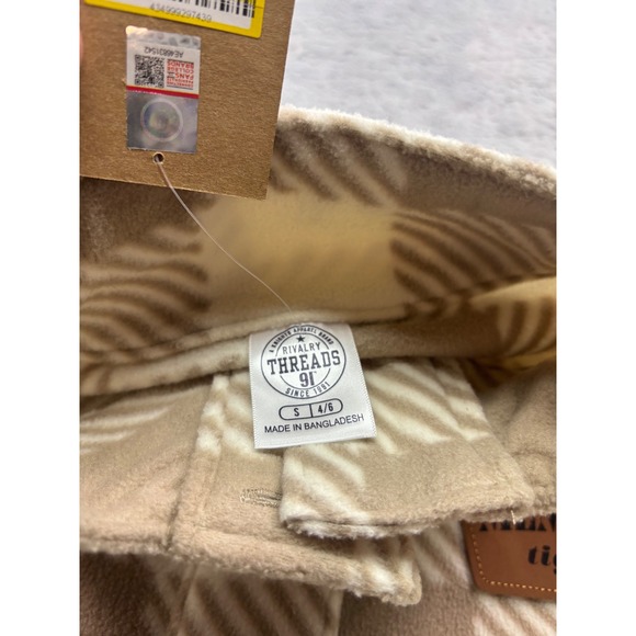 Rivalry Threads Memphis Tigers Fleece Pullover Tan Plaid Snap Mock Neck Small - Picture 3 of 4